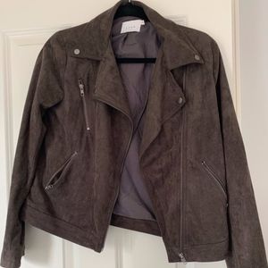New LUSH Charcoal Grey Suede Moto jacket.